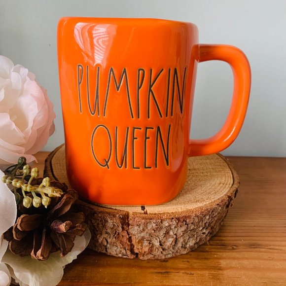 NEW Rae Dunn Fall Autumn Orange Pumpkin Queen Mug - Picture 1 of 1